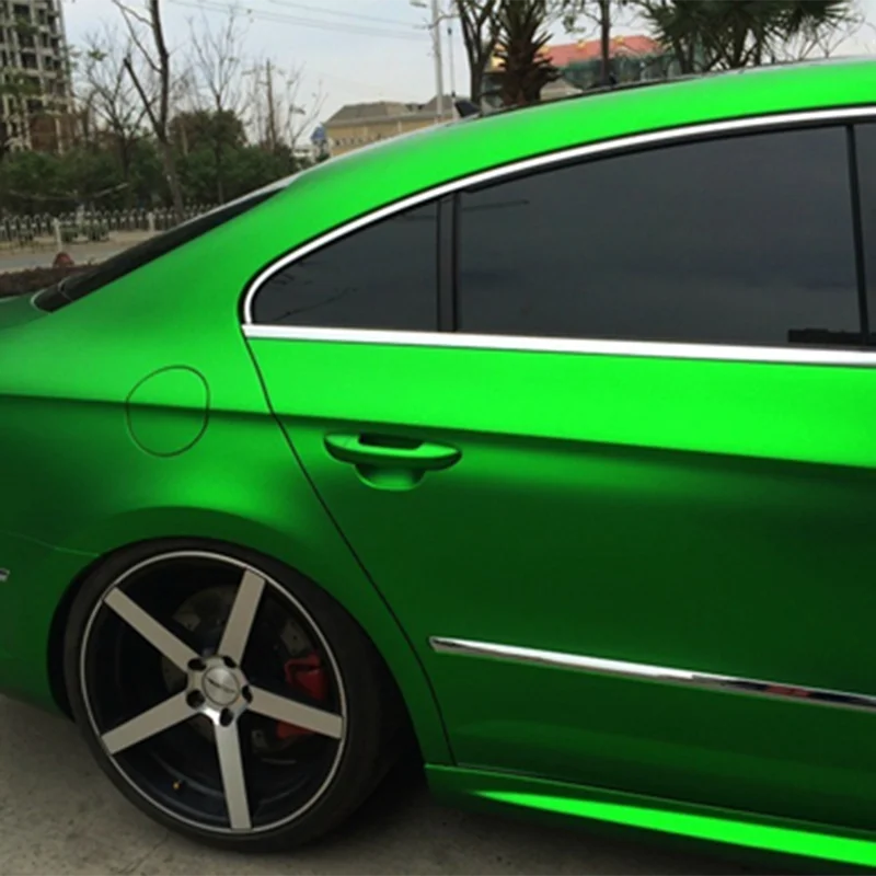 Auto Vinyl Premium PET Air Release Easy to Install Stretchable Car Body Film Car Wrap removable Matte Chrome Green
