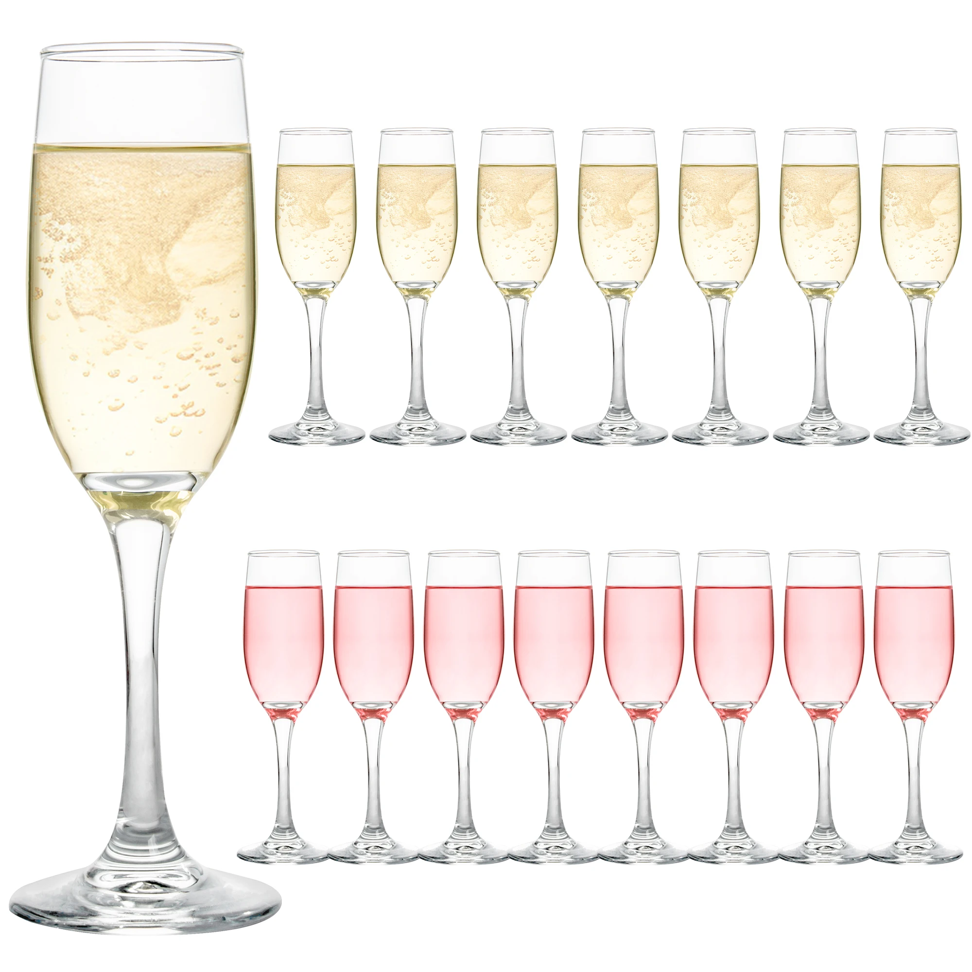 Champagne Flutes Set of 12, 6 Oz Premium Champagne Glasses for Parties, Weddings, Classic Sparkling Wine Glass, Crystal Clear