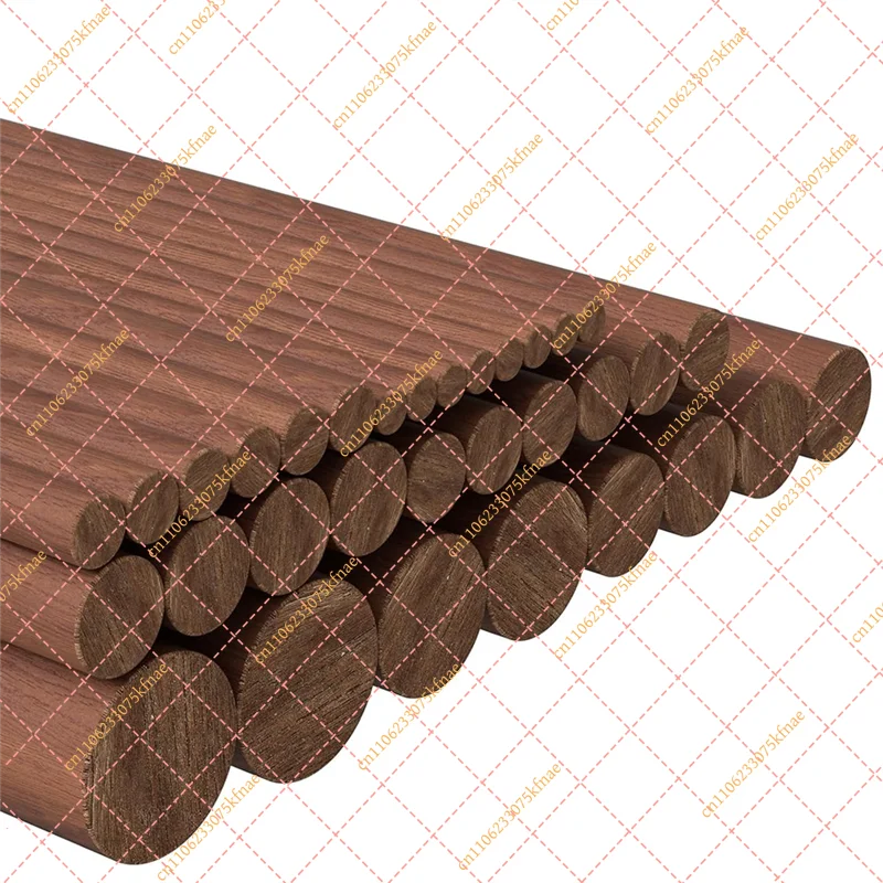 32 Pcs Walnut Wood Dowel Rods Set (7 Sizes, 6 Inch) | 4/6/8/10/12/15/18mm Wooden Sticks for DIY Crafts & Woodworking
