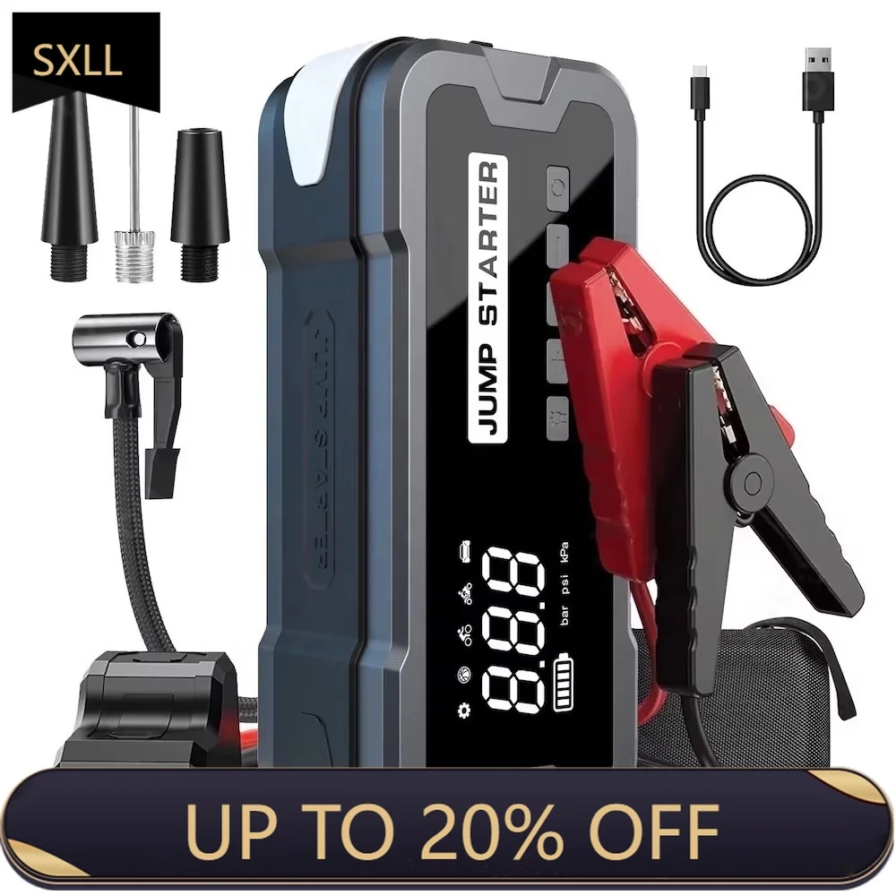 

SXLL Car Air Pump Tire Inflator 2500a Car Jump Starter with Air Compressor Car Baterias Arrancador De Coche Portatil