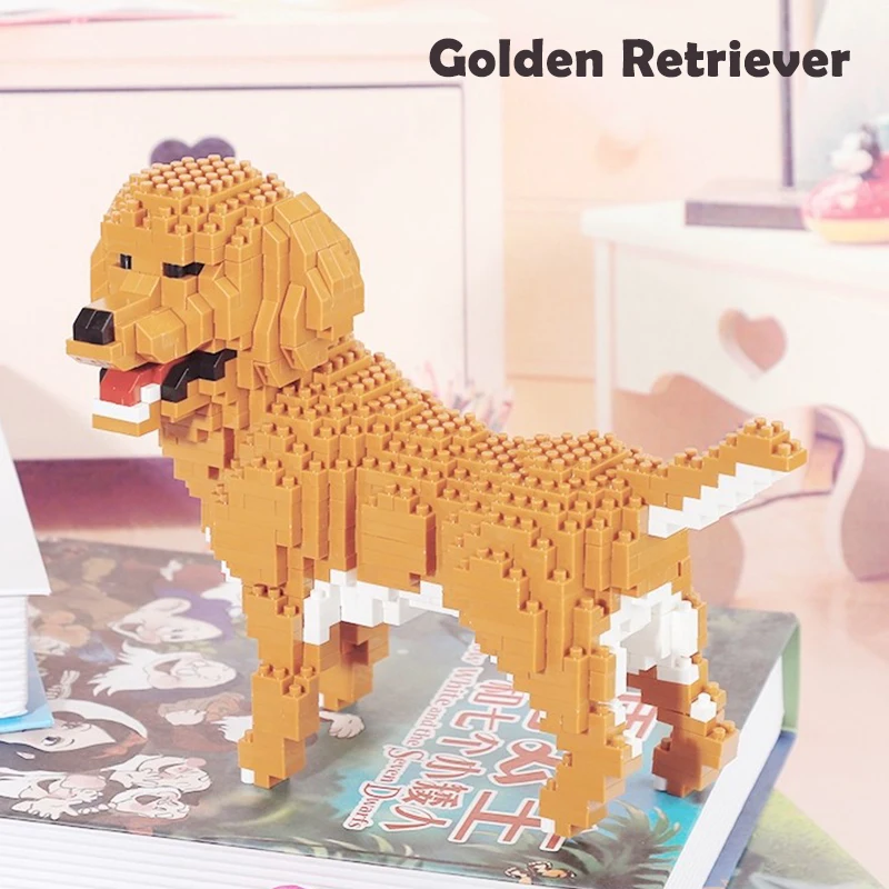 Creative DIY Building Blocks Simulated Pet Dog Assembly Toys Children's Educational Teaching Gifts Adult Stress Relief Games