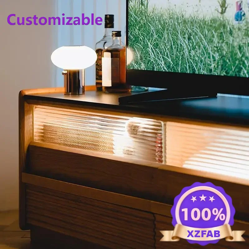 Factory Direct 2026 Japanese-style solid wood TV cabinet Modern simple household living room Simple solid wood floor-to-ceiling