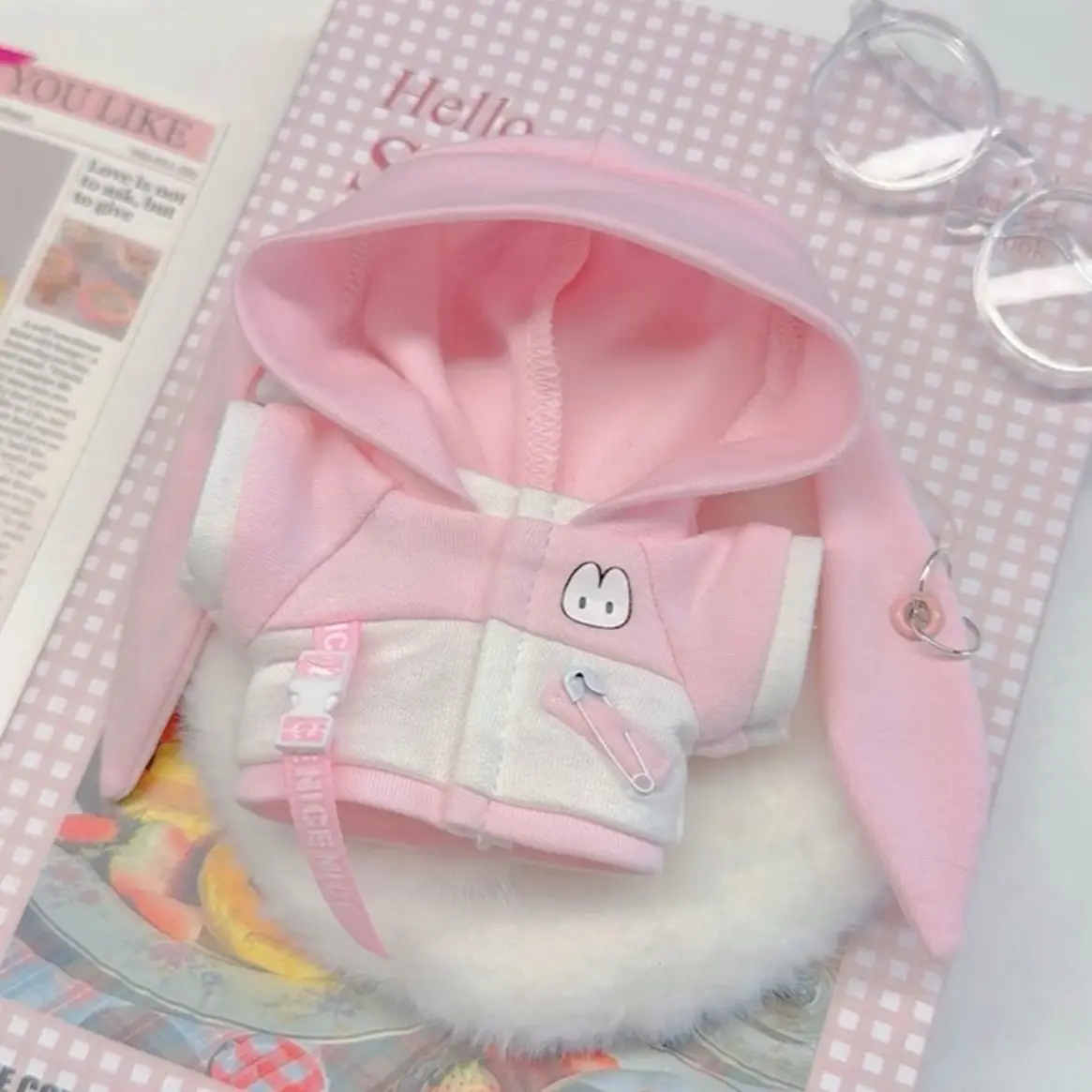 10cm/20cm Tier-Hoodie-Set Cosplay-Kostüme für Plüschpuppen Kleidung Zubehör Requisiten Dekoration
