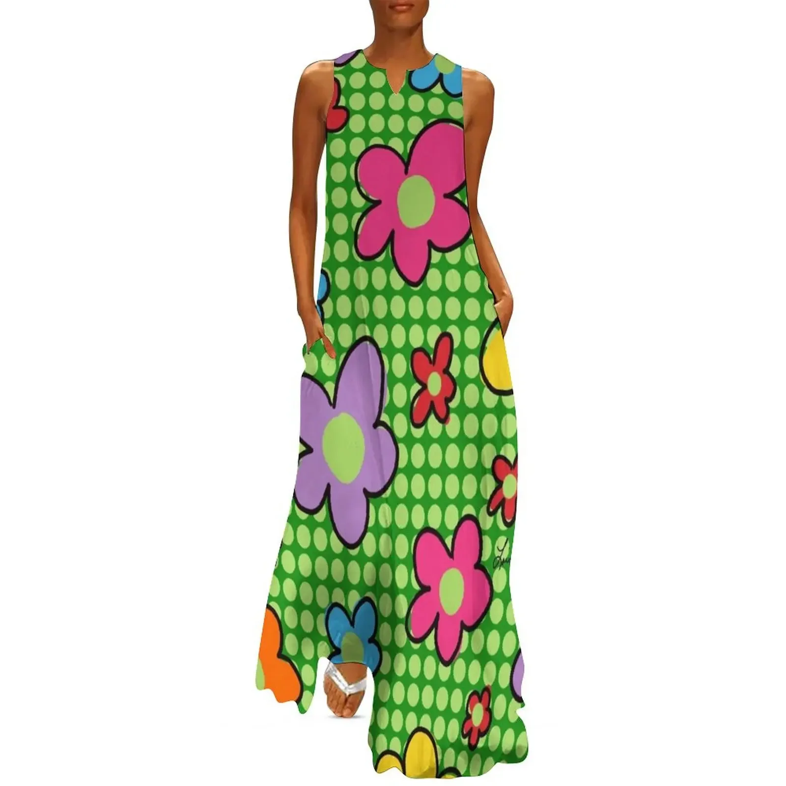 

All About Flowers Long Dress Women's skirt Women dresses summer women's dresses luxury Dress
