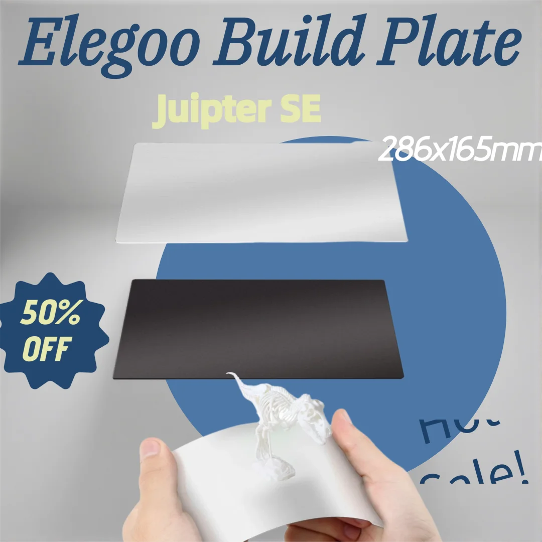 

ENERGETIC Elegoo Jupiter SE Magnetic Build Plate 286x165mm Flexible Resin Steel Sheet + Hot Base for Elegoo Peopoly Phenom