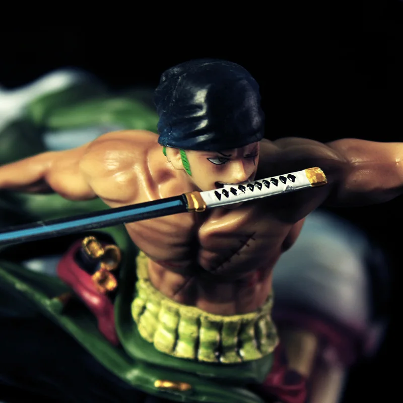 24cm ein Stück gk extreme Tiger Jagd drei Schwerter fließen Roronoa Zoro Boxed Hand Büro Ornament Zoro Action figur Spielzeug