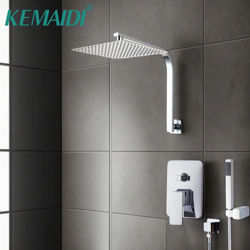 

KEMAIDI Elegant Wall Mounted Bathroom Shower Faucet Set Rainfall Shower Systerm Hand Shower Rain Bathroom Shower Sets