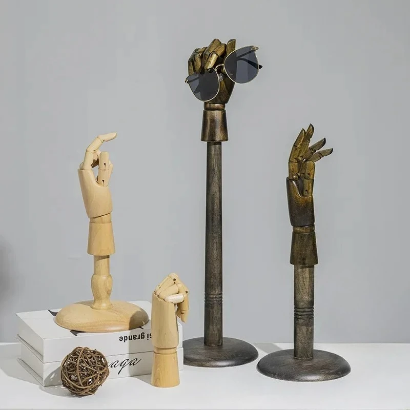 

Wooden Jointed Hand Mannequin Display for Jewelry Rings Fashion Accessories Showcase