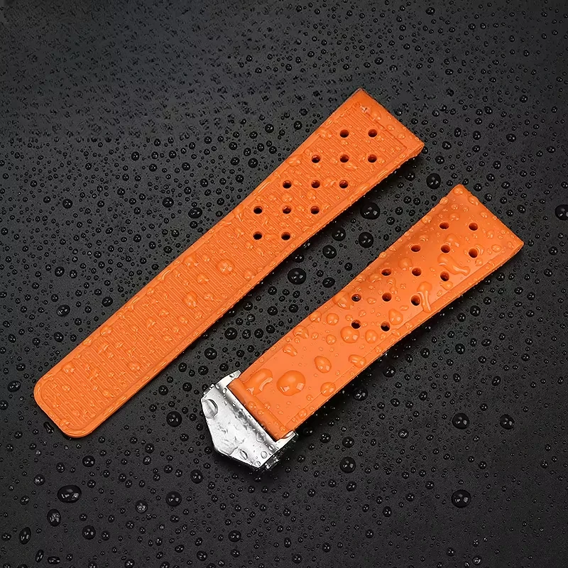 For TAG Heuer 22mm Red Black Blue Watchbands F1 Racing Kalera Monaco Series Silicone Rubber Anti-Allergy Breathable Watch Strap