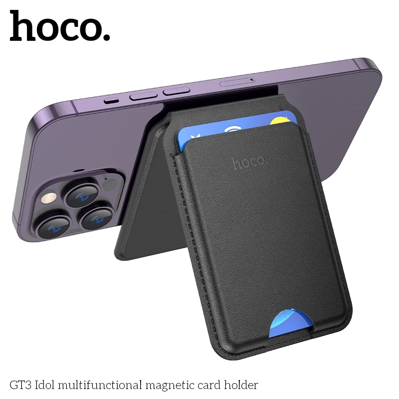 

HOCO GT3 Кожаный кошелек Magsafe с магнитным держателем для карт, чехол для iPhone 16, 15, 14 Plus 13, 12 Pro Max Mini Serise, аксессуар