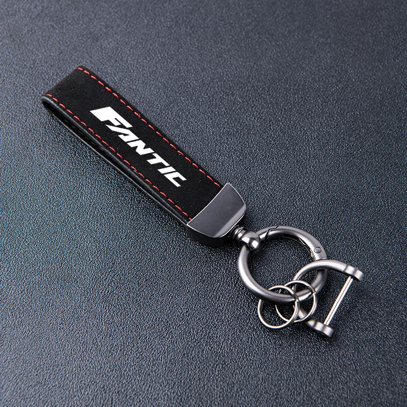 For FANTIC CABALLERO FLAT TRACK 125 250 500 RALLY/SCRAMBLER 500 ENDURO RANGE XE125/XEF250 450 Motorcycle Leather Suede Keychain