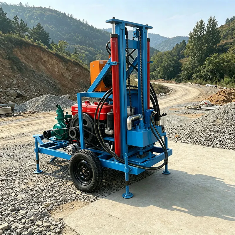 Customized Portable Diesel 22HP Wheel Hydraulic 100M Precise Drilling Stable Operation Water Well Drilling Rig