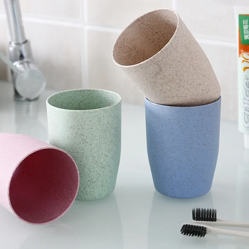 New Solid Color Toothpaste Cup Brush Rack Toothbrush Holder Water Mug Plastic Creative Cartoon Travel Bathroom Accessories