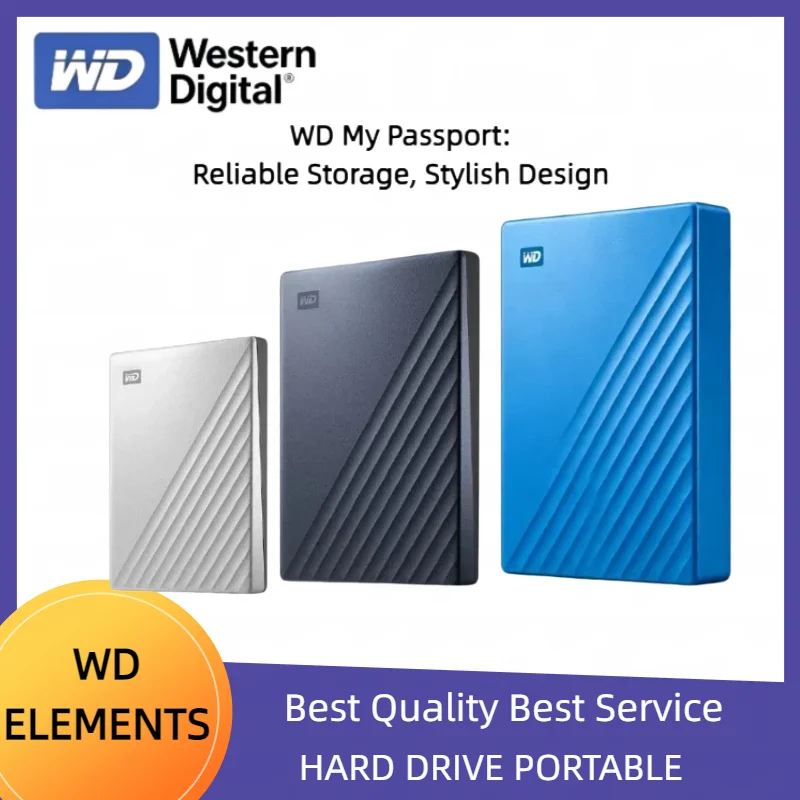 For WD Elements  2.5" 500GB 1TB 2TB 4TB Portable External HDD Hard Disk External Hard Drive USB 3.0 For Desktop PC Laptop
