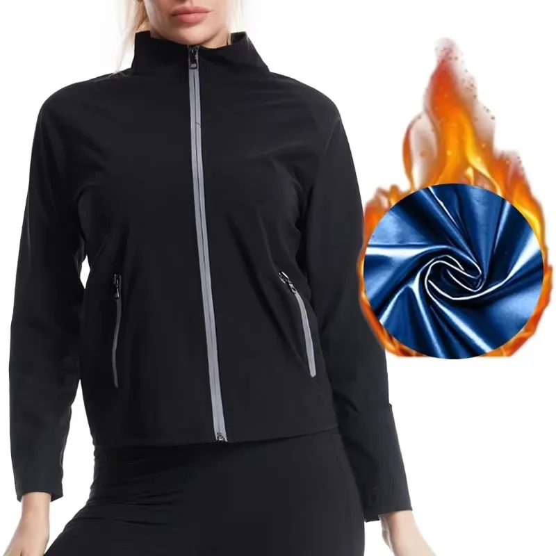 

MrifDila Sauna Suit Jackets Women Sauna Suit Shirts with Pockets Sauna Sweating Suits Body Shaper Corsets Slimming Sweating Top