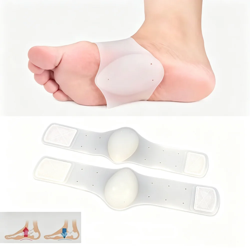 1Pair Arch Support Brace - Non-Slip Sole Foot Arch Support Plantar Fasciitis Heel Pain Aid Feet Care Absorb Shock Cushion