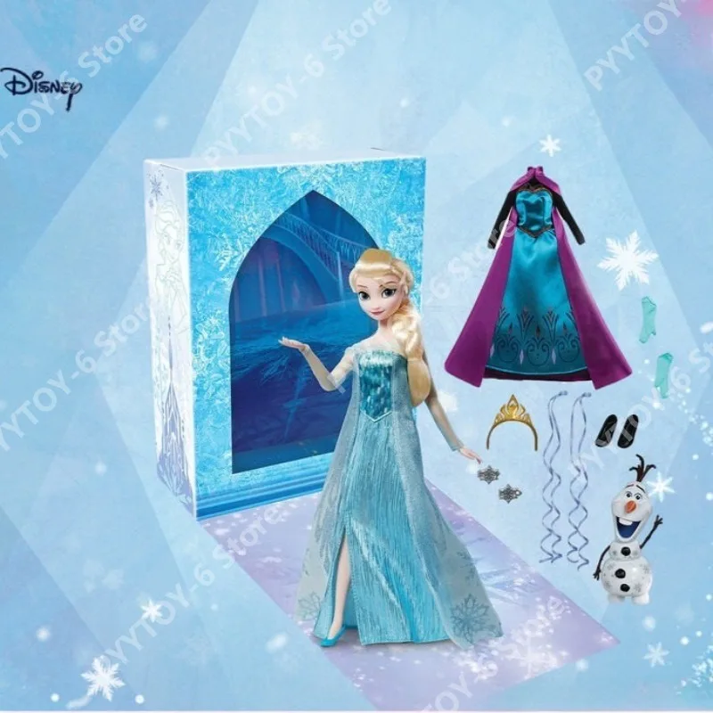 

Disney Official Frozen Elsa Alice Dress Up Princess Doll Figurines Toy Set Anime Merchandise for Girls New Year Surprise Gift