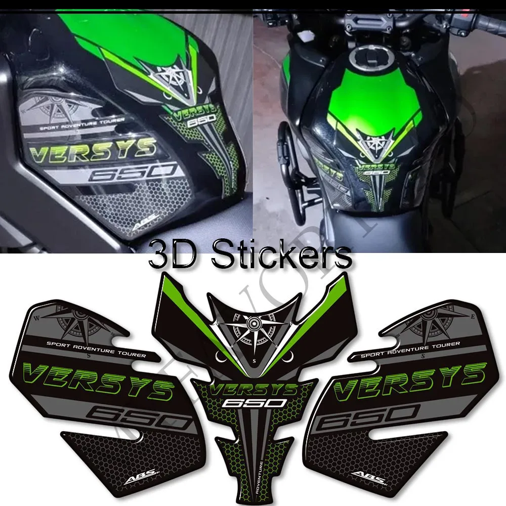 

For Kawasaki Versys 650 LT 650LT Trunk Luggage Cases Tank Pad Gas Fuel Oil Kit Knee Stickers Decals Protector Adventure Touring