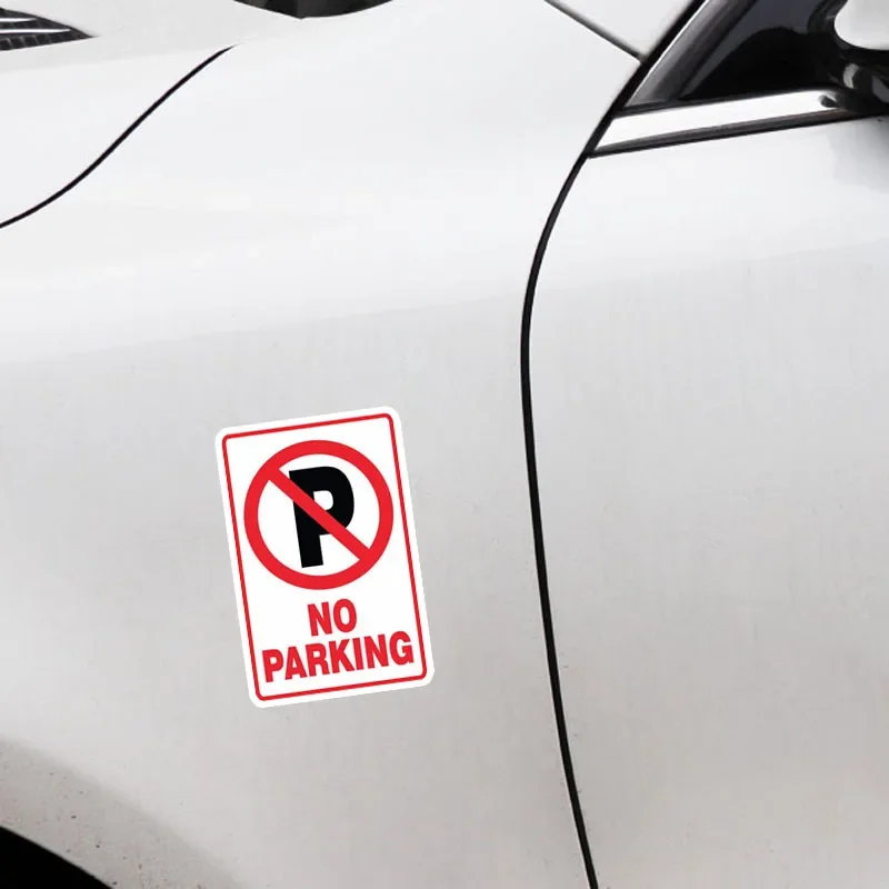 Car self-adhesive stickers, warning, no parking, waterproof, car bumper decoration, rear window, laptop