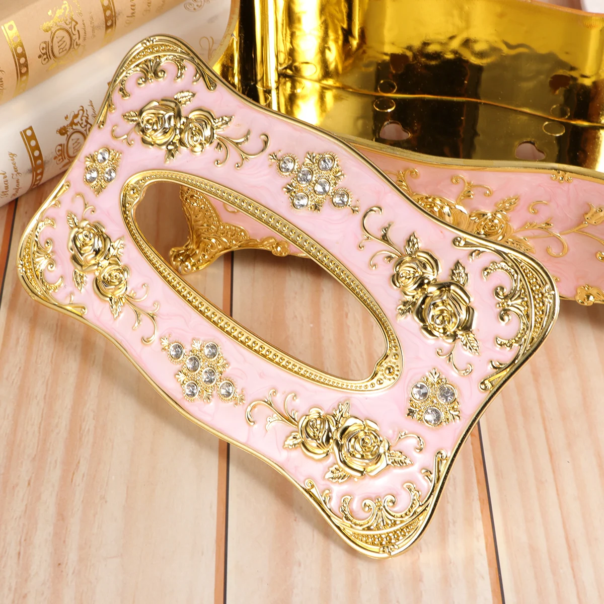 

Paper Towel Holder Desktop Tissue Box Fashion Creative European Style Pink Napkin Supplies