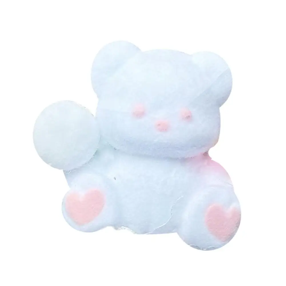 Urso de silicone de qualidade alimentar espremer música pura artesanal espremer brinquedo de veludo envoltório livro espremer desenhos animados descompressão lama vermelha iluminada p7d0