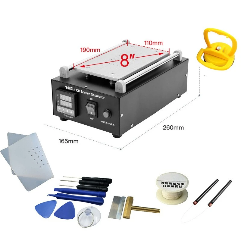 948Q Soldering Stations Accessories Built-in Vacuum Separator Mobile Phone Touch Screen Repair Machine Removable Screen
