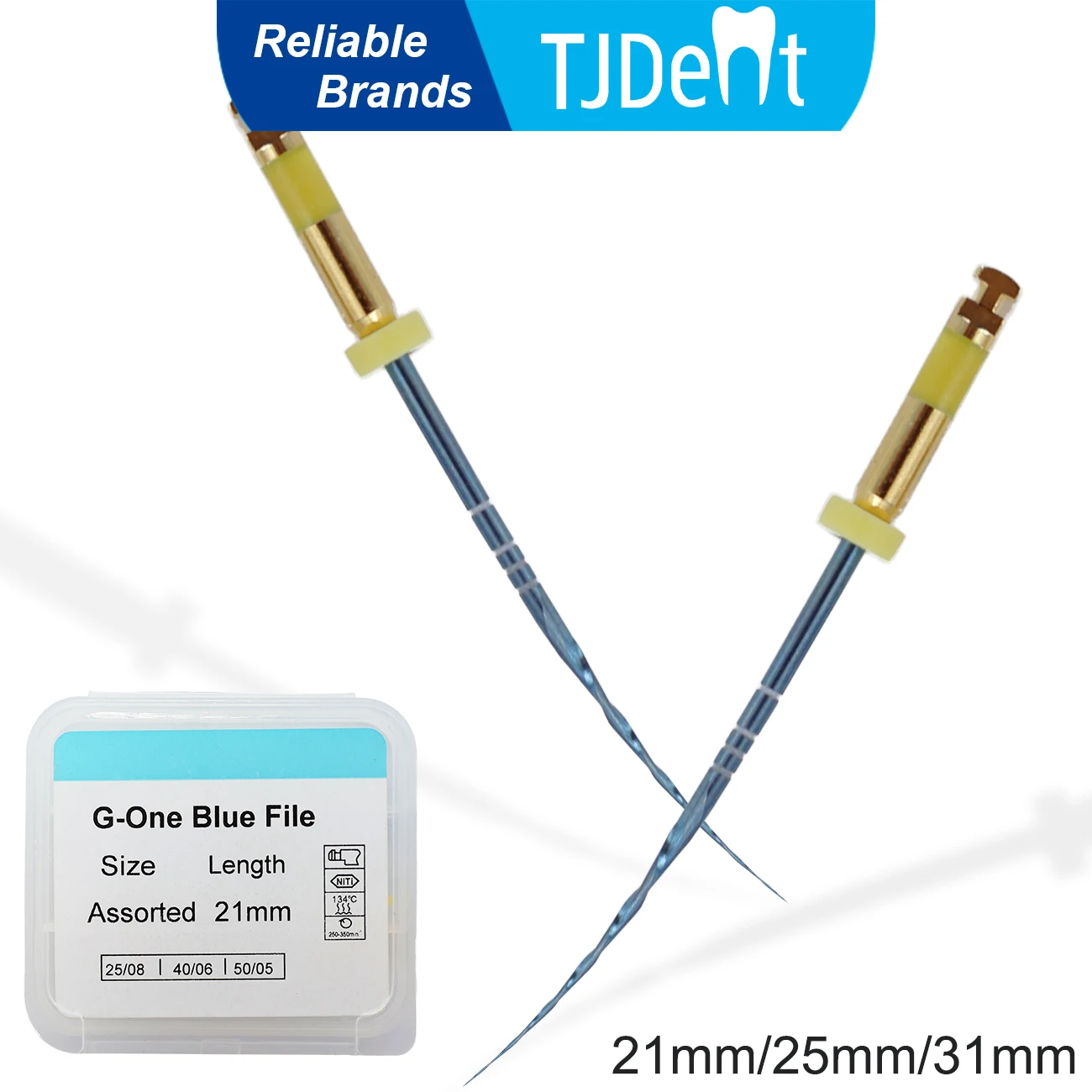 TJDent Dental G-one Blue File Root Canal Use Rotary Heat Activated Endodontic Files 21/25/31mm Nickel Titainium Dentistry Tools