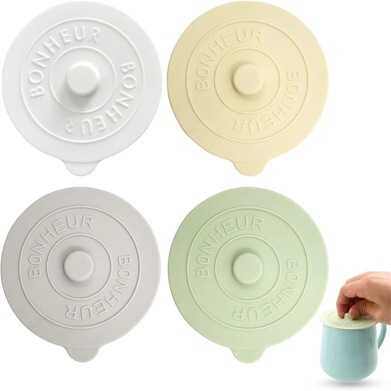 

Silicone Cup Lid Creative Simple Color Dustproof Water Cup Lid Mark Ceramic Tea Practical Home Water Cup Lid