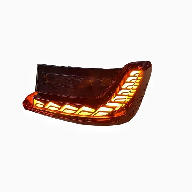 CY luz de coche 2019-2021 lámpara trasera LED 320i 325i 330i conjunto de luz trasera de freno trasero para BMW Serie 3 G20 G28 12 ABS rojo + PC