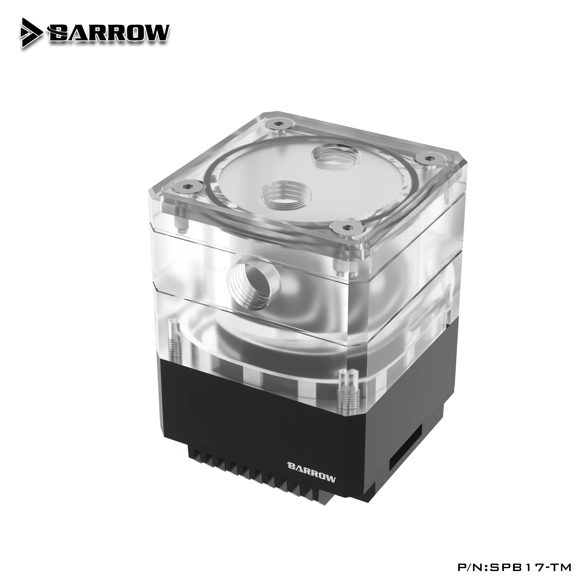 Imagem -03 - Itx a4 Mini Case Bomba de Refrigeração a Água Conexão Res Combo Reservatório Tanque Rgb Pwm 17w Preto Prata Barrow-spb17-tm