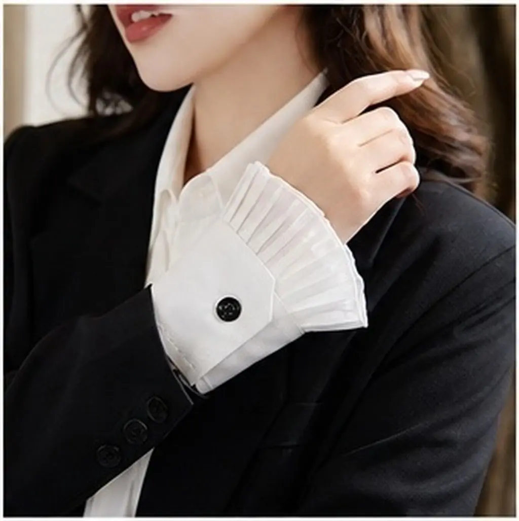 2 Pair Detachable Fake Sleeve Hand Cuffs Clown Ruffled Wrist Collar Men Sleeves