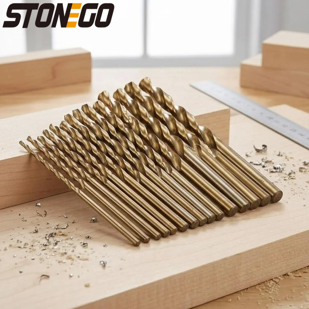 

15PCS Cobalt Drill Bits Set 1.5-10mm HSS Co Steel Twist Drill Bits for Metal Woodworking M35 Straight Shank
