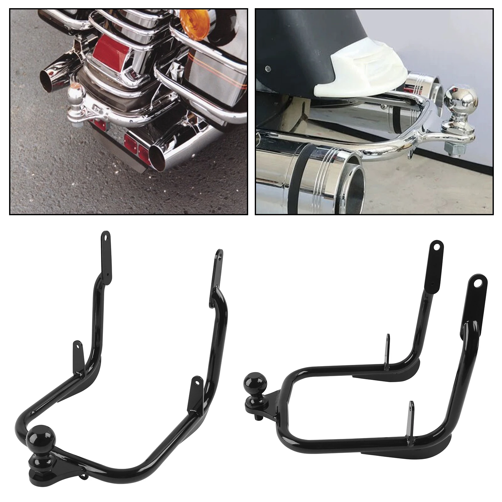 Black Iron Trailer Tow Hitch Receiver Tow Trailer Mount For Harley Touring Road King Street Road Electra Glide FLHX FLHR 09-2023