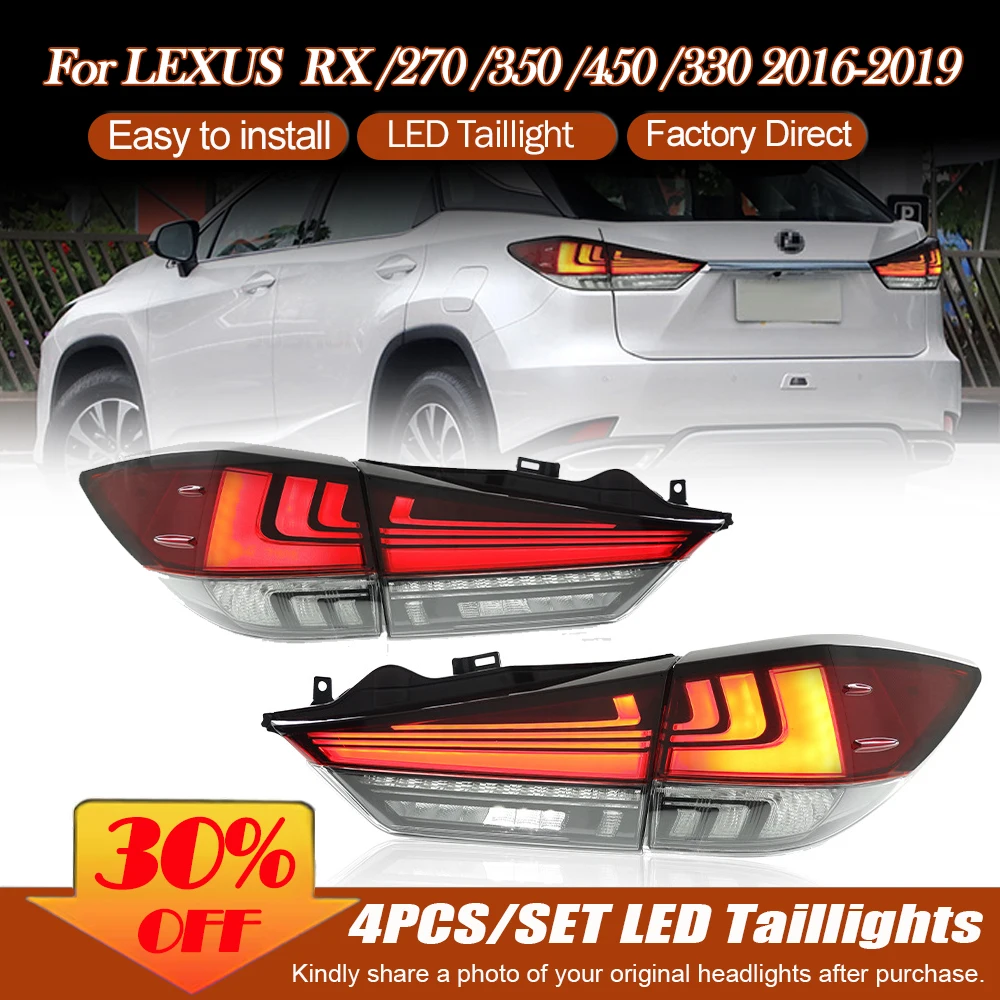 LED Taillight for Lexus RX RX270 RX350 RX450 RX330 RX440H 2016-2019 Projetor Tail Lamp DRL Signal Brake Reverse Auto Accessories
