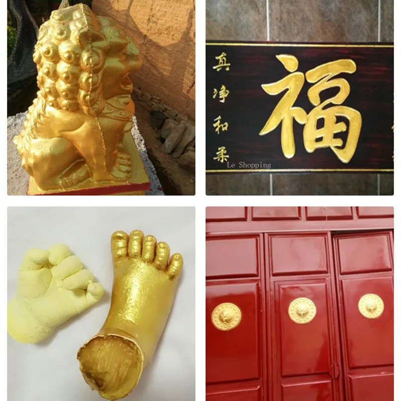 Water-based Gold Foil Paint DIY Sculpture Furniture Coloring Pigments Buddha Plaques Tombstones Metal Crafts Painting Pigments