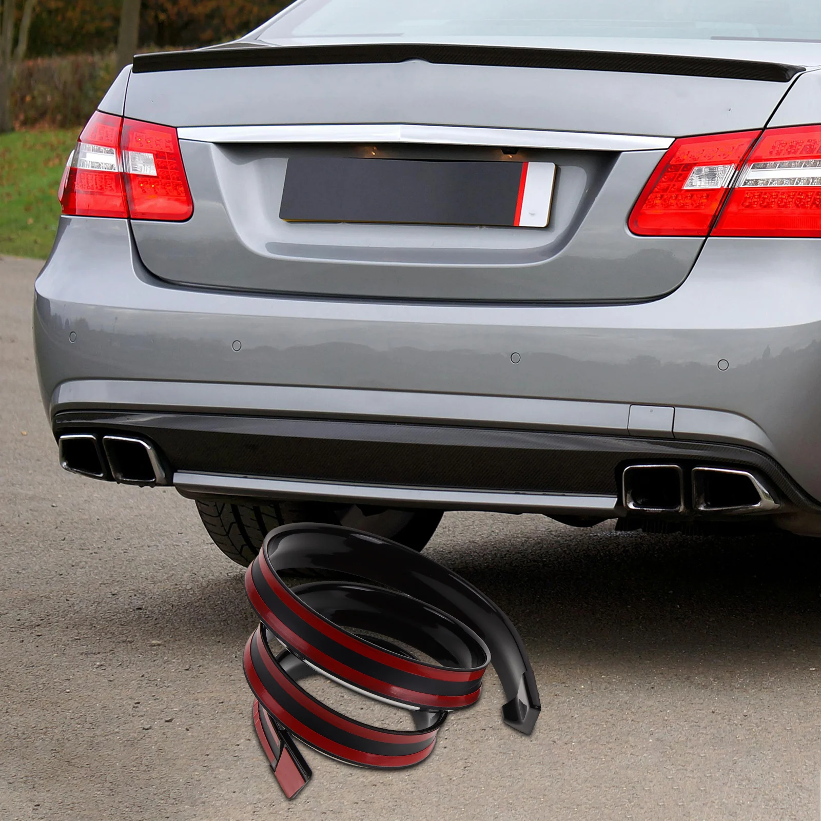 

Universal Car Rear Spoiler Wing 35mm Glossy Rubber Decorative Roof Diversion Tail Vehicle Auto Spoilers Cars Sportiness