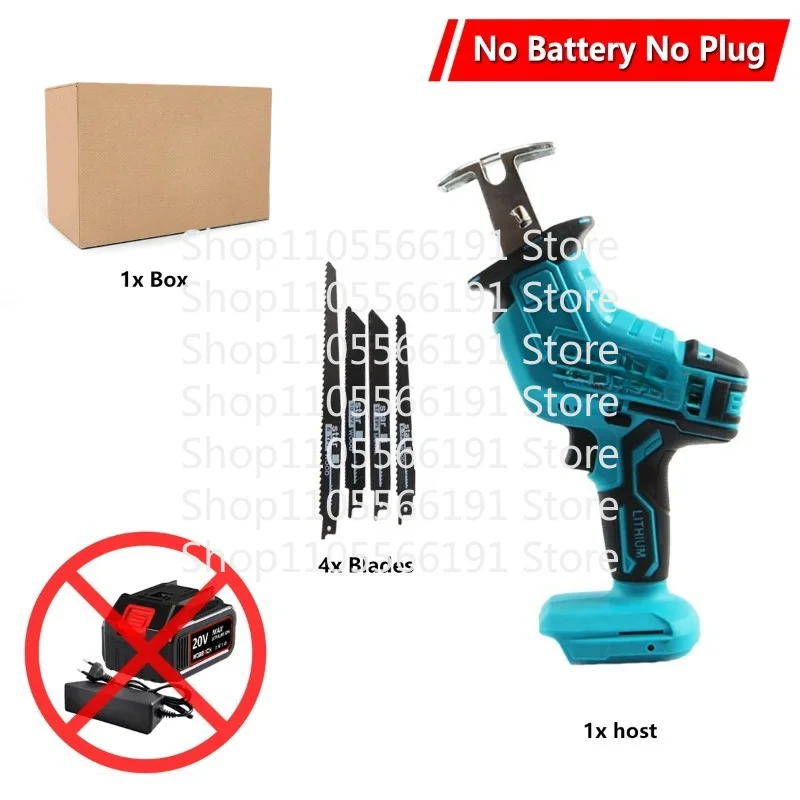 Cordless Reciprocating Saw Adjustable Speed Cutting Tool For Wood Metal PVC Pipe Fit 18V Battery