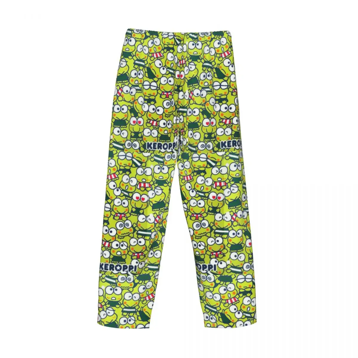 Pantalones de pijama lindos Keroppi con estampado personalizado para hombre, ropa de dormir fresca y caliente, pantalones de salón para dormir con bolsillos