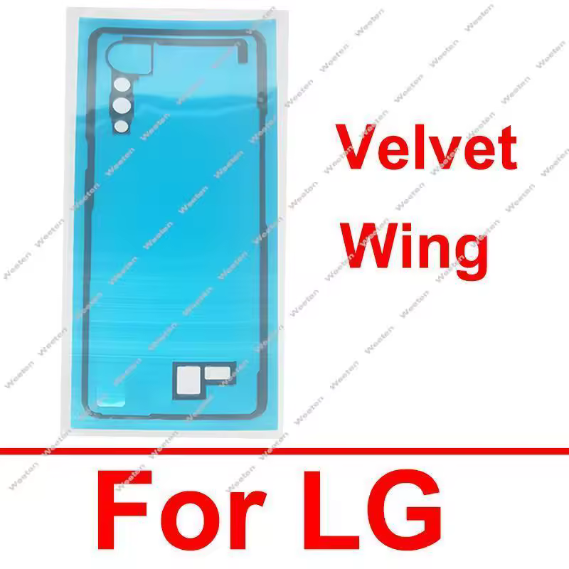Zurück Batterie Abdeckung Aufkleber Für LG Velvet Wing 5G Hinten Batterie Tür Gehäuse Klebeband Kamera Rahmen Aufkleber ersatz