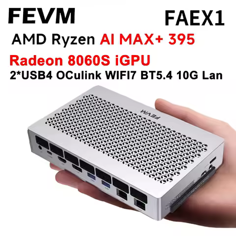 FEVM FAEX1 AMD Ryzen AI MAX+395 Mini Workstation Host MINI PC Gaming Computer WIFI7 BT5.4 USB4 Oculink 10G LAN Port wins11