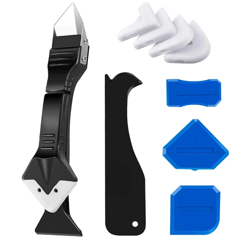 Caulking Tool Set Manual Sealant Applicator with Metal and Silicone Heads- for Precision Finishing, Durable Plastic Construction