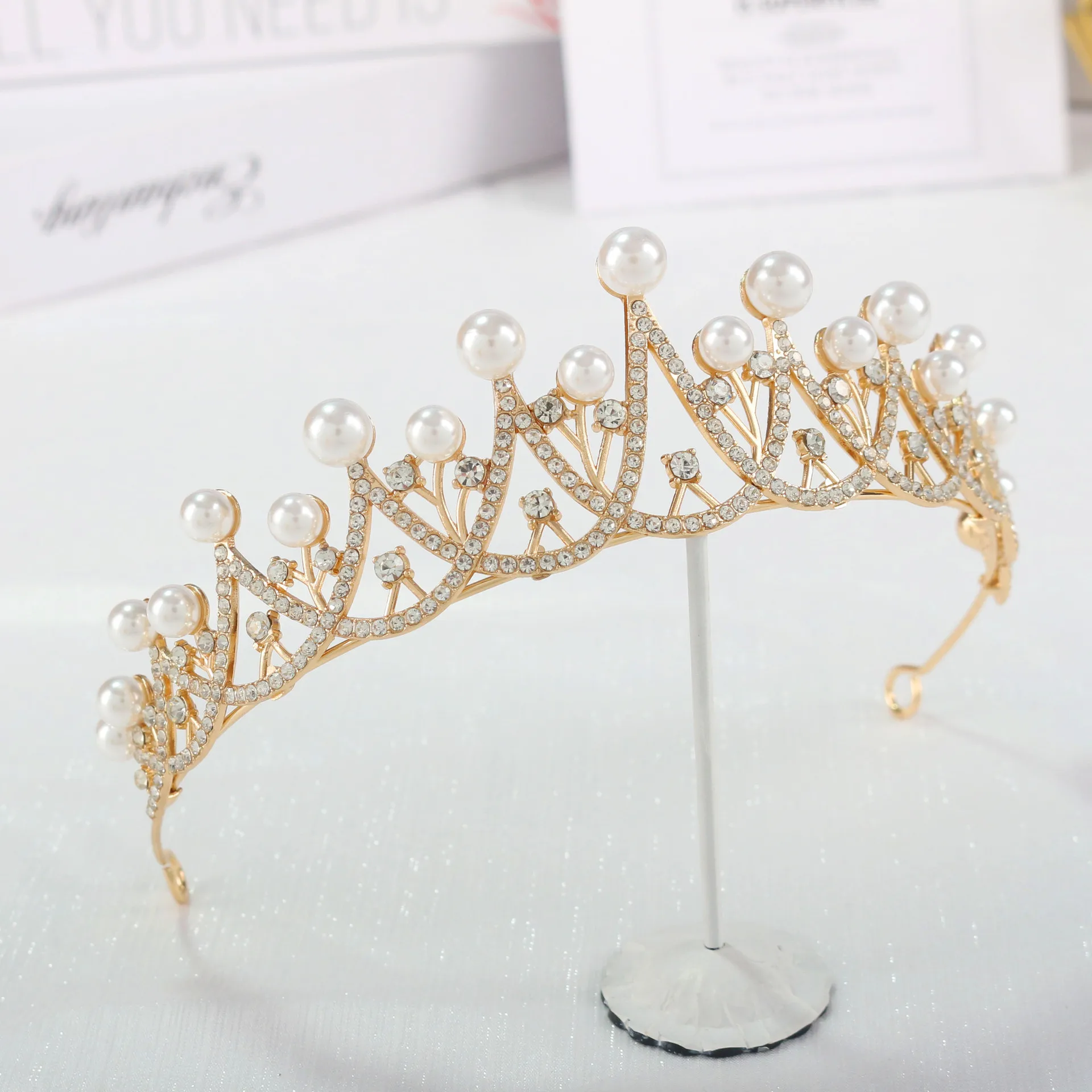 Elegante bruidsparel tiara hoofdband – veelzijdige bruidskroon voor bruid, bruidsmeisje en verjaardagsvieringen