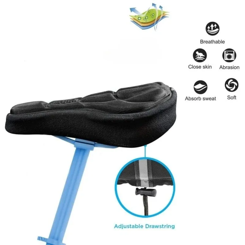 

3D Comfortable Soft Silicone Bicycle Seat Cover Gel Pad Breathable Thickened Foam Bicycle Seat MTB Cycling Accessories 250405