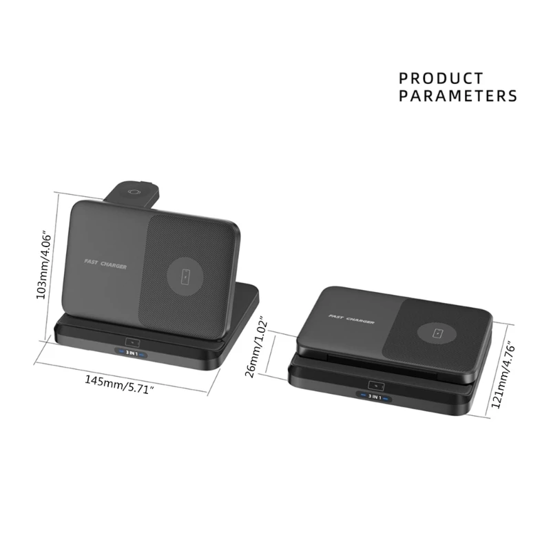 Safe Wireless Charging for FOLD Series 3 in 1 Fast Charging Dock Station Support