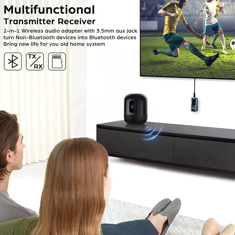 Bluetooth 5.4 Zender Ontvanger 2 In 1 Draagbare Draadloze 3.5Mm Jack AUX Audio Adapter Voor TV/PC/hoofdtelefoon/Auto Thuis