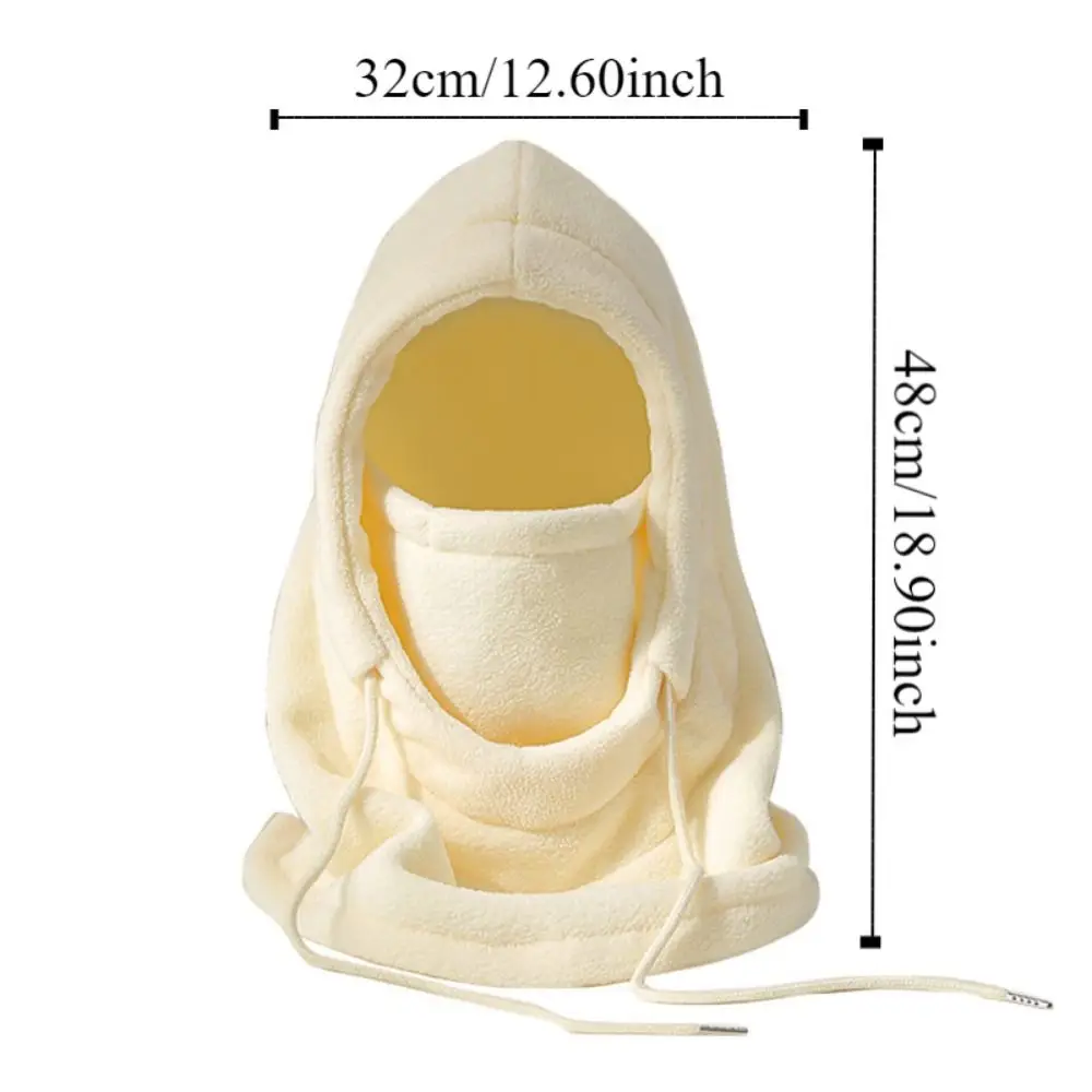 Gesichtsschutz mit Kordelzug, für den Winter, Radfahren, Kopfbedeckung, verstellbar, verdickt, Pullover, winddicht, einfarbig, Helm, Mütze, Mädchen