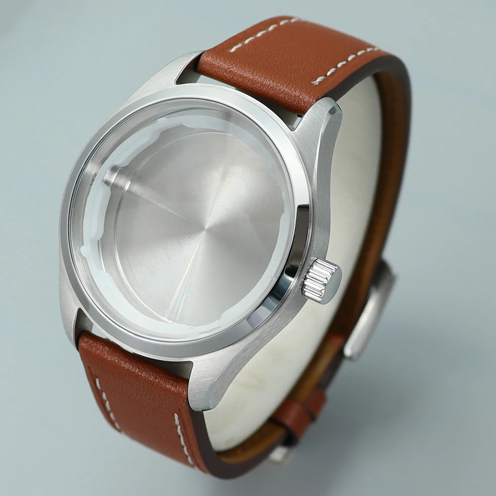 40mm Waterproof Watch Cases leather/Rubber strap for NH35 NH36 4R36 ETA2824 Movement 34.2mmDial Modified pilot Watch Accessories