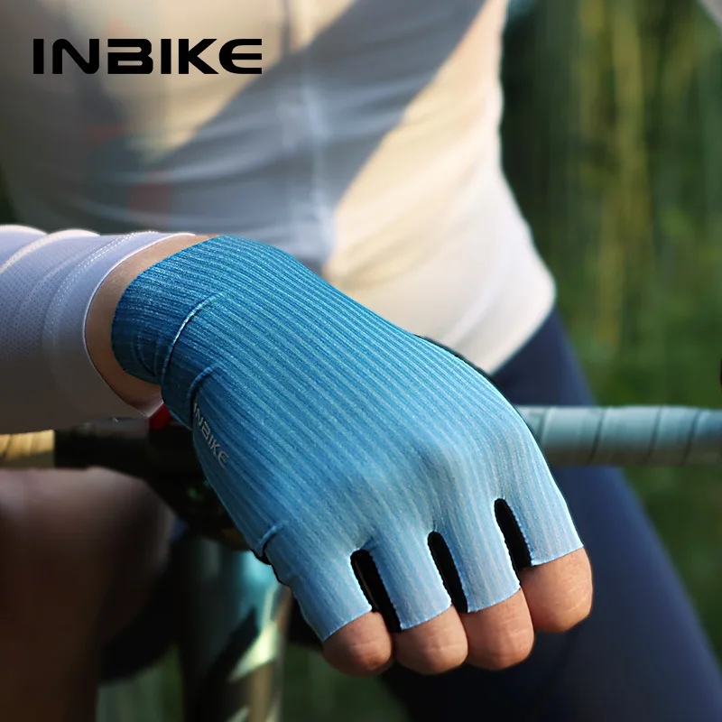 INBIKE Cycling Gloves Half Finger Road Bike Riding Gloves Shock Absorption MTB Professional Biker Gloves For Cycling Accessories