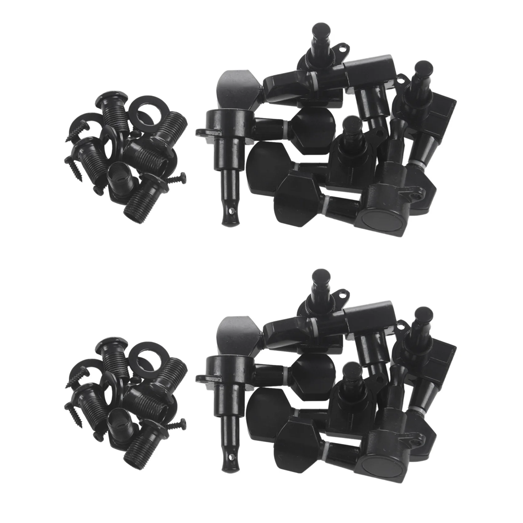 CGDS-2Set Guitar Sealed Small Peg Tuning Pegs Tuners Machine Heads For Acoustic Electric Guitar Guitar Parts( Black 6R6L)