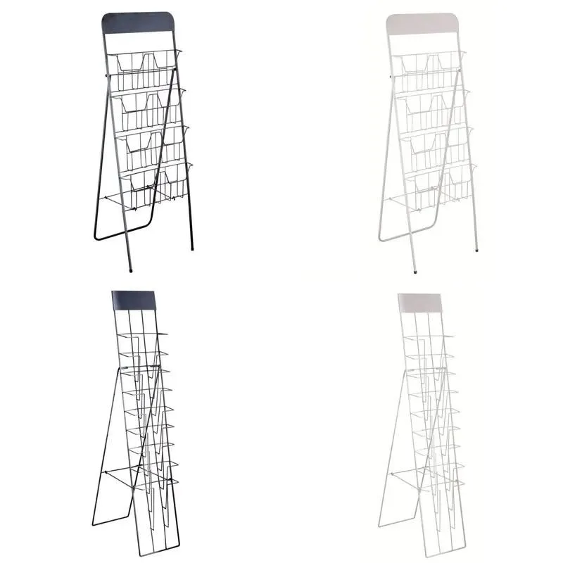 Commercial Folding Magazine Display Rack Metal Wire Brochure Stand for Supermarket Retail Store Promotion